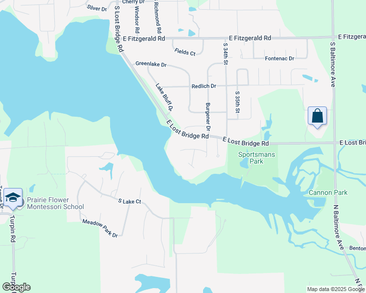 map of restaurants, bars, coffee shops, grocery stores, and more near 3200-3284 East Lost Bridge Road in Decatur