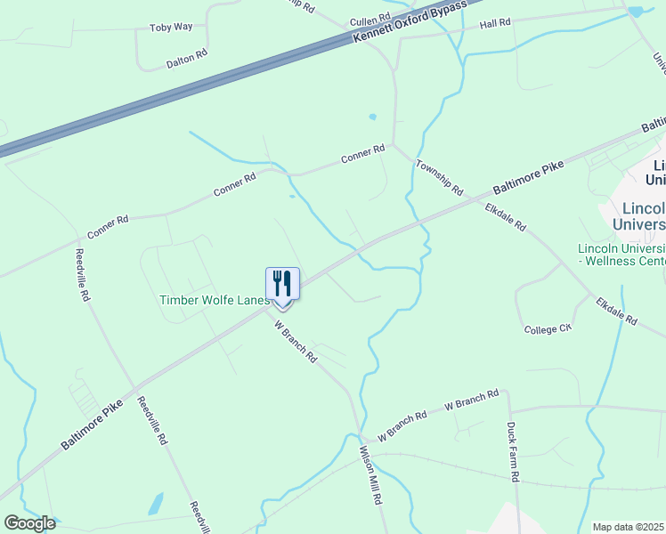 map of restaurants, bars, coffee shops, grocery stores, and more near 1765 Baltimore Pike in Oxford