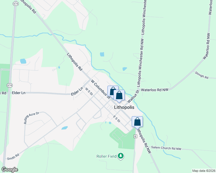 map of restaurants, bars, coffee shops, grocery stores, and more near 91 North Street in Pataskala