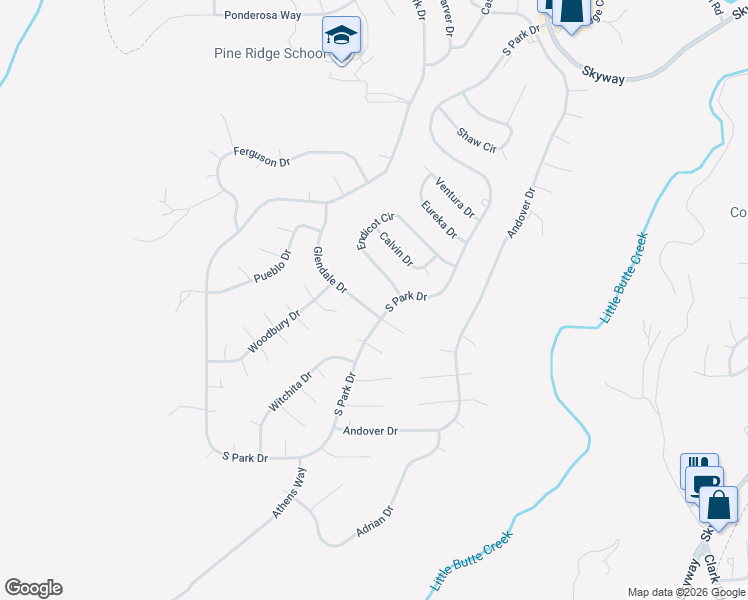 map of restaurants, bars, coffee shops, grocery stores, and more near 6385 Glendale Drive in Magalia