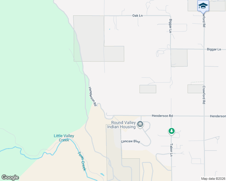 map of restaurants, bars, coffee shops, grocery stores, and more near 22420 Henderson Road in Covelo