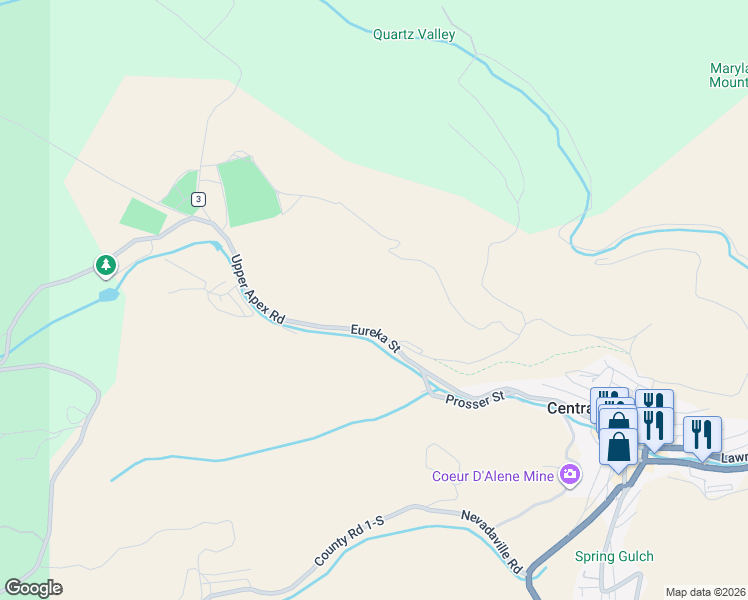 map of restaurants, bars, coffee shops, grocery stores, and more near 401-717 Eureka Street in Central City