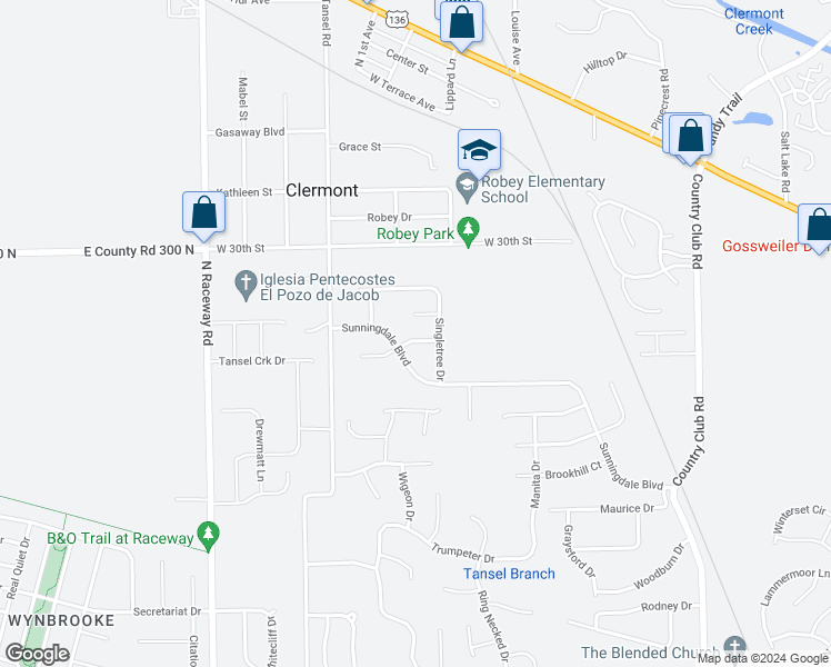 map of restaurants, bars, coffee shops, grocery stores, and more near 8832 Durban Court in Indianapolis
