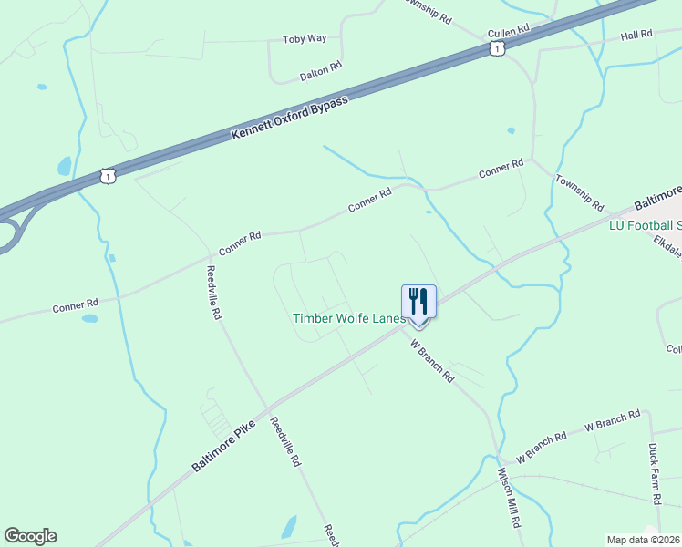 map of restaurants, bars, coffee shops, grocery stores, and more near 330 Conner Road in Oxford