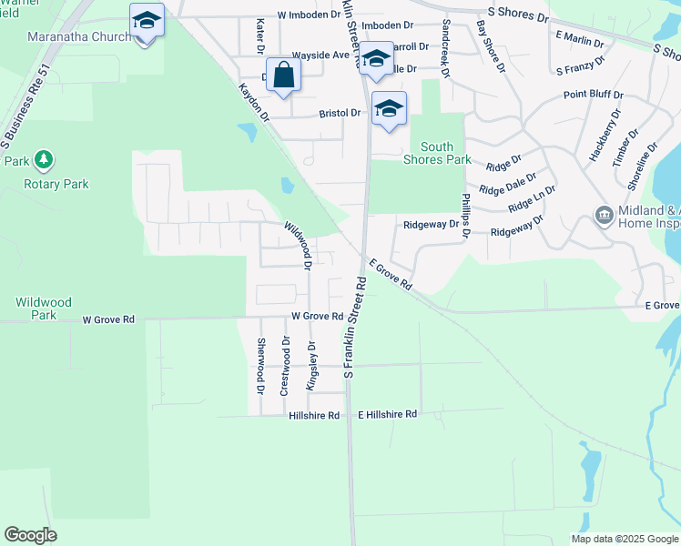 map of restaurants, bars, coffee shops, grocery stores, and more near 2832 Grove Court in Decatur
