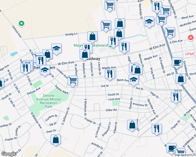 map of restaurants, bars, coffee shops, grocery stores, and more near 126 Linden Avenue in Hanover