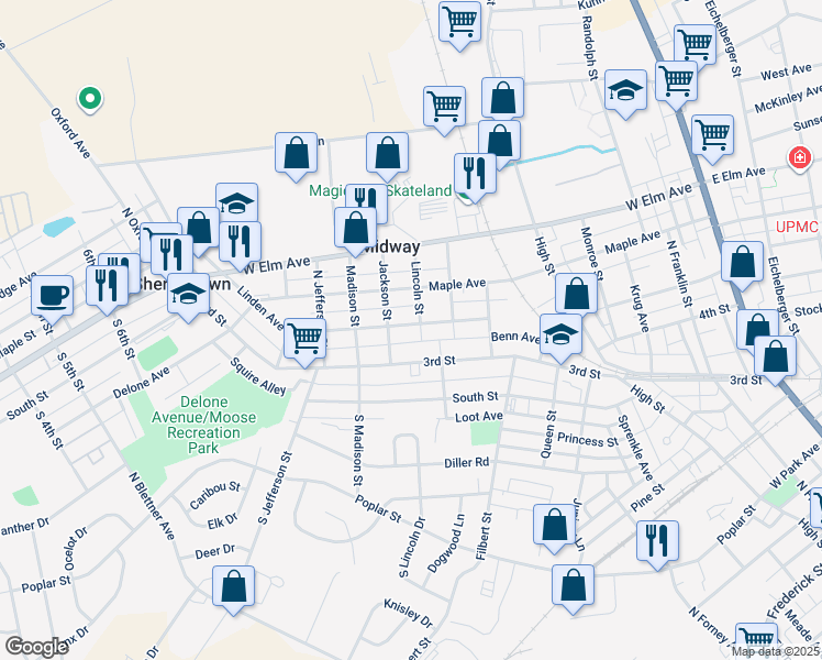 map of restaurants, bars, coffee shops, grocery stores, and more near 126 Linden Avenue in Hanover