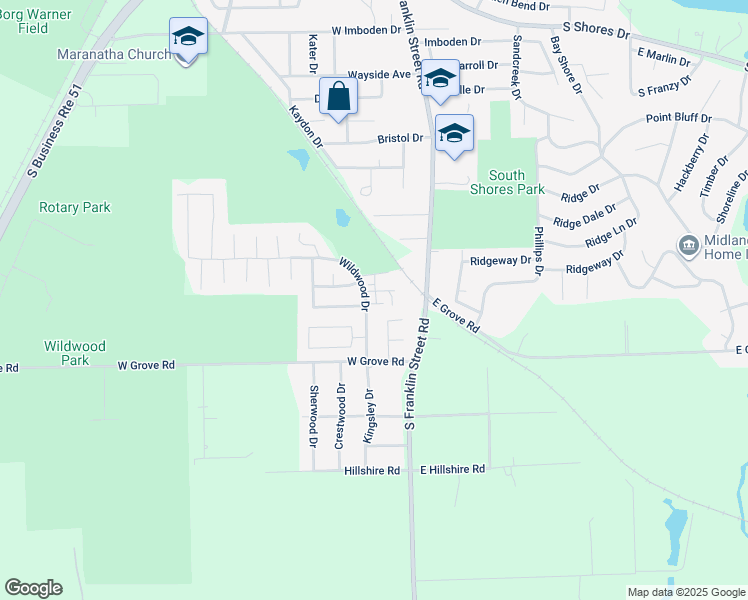 map of restaurants, bars, coffee shops, grocery stores, and more near 2827 Grove Court in Decatur