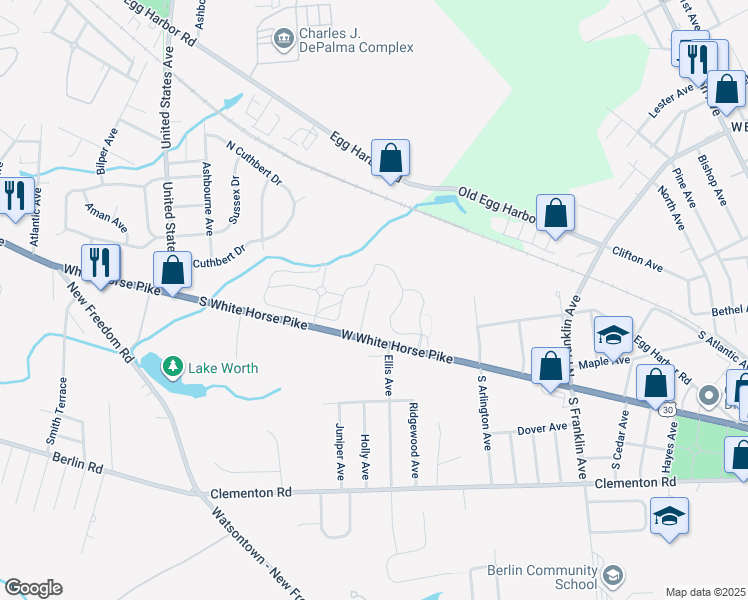map of restaurants, bars, coffee shops, grocery stores, and more near 18 Day Avenue in Berlin
