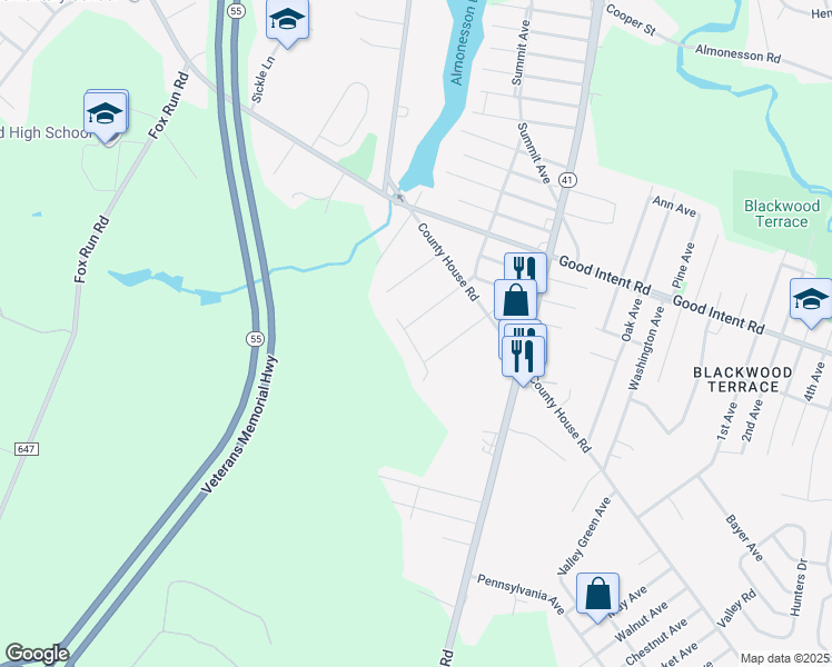 map of restaurants, bars, coffee shops, grocery stores, and more near 567 Longwood Avenue in Deptford