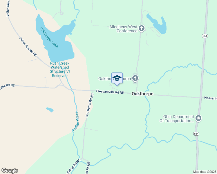 map of restaurants, bars, coffee shops, grocery stores, and more near 7820 Pleasantville Road Northeast in Thornville