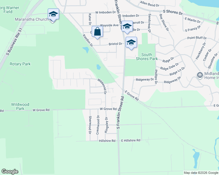 map of restaurants, bars, coffee shops, grocery stores, and more near 140 Wildwood Court in Decatur
