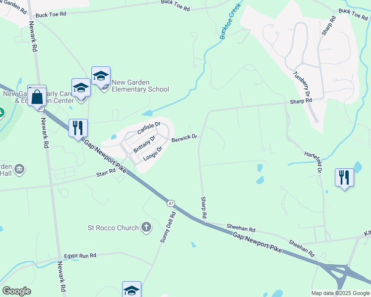 map of restaurants, bars, coffee shops, grocery stores, and more near 139 Sharp Road in Avondale
