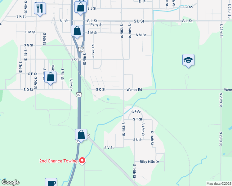 map of restaurants, bars, coffee shops, grocery stores, and more near 1215 South Q Street in Richmond