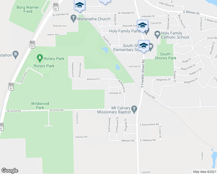 map of restaurants, bars, coffee shops, grocery stores, and more near 169 Fenway Drive in Decatur