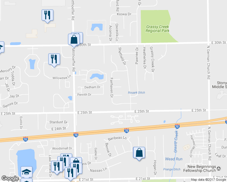 map of restaurants, bars, coffee shops, grocery stores, and more near 10319 Starhaven Circle in Indianapolis