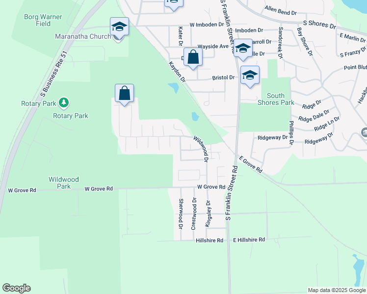 map of restaurants, bars, coffee shops, grocery stores, and more near 188 Fenway Drive in Decatur