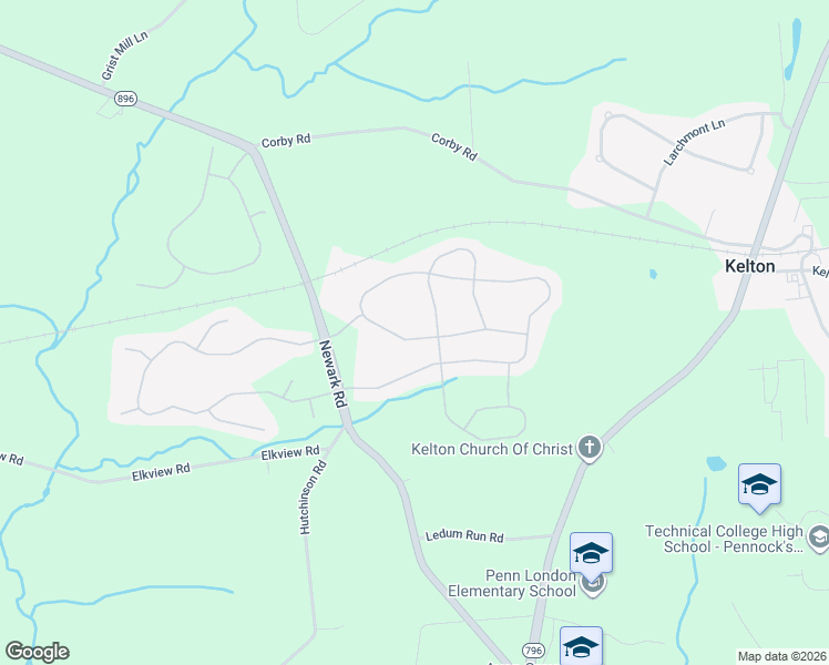 map of restaurants, bars, coffee shops, grocery stores, and more near 319 McNeil Lane in West Grove