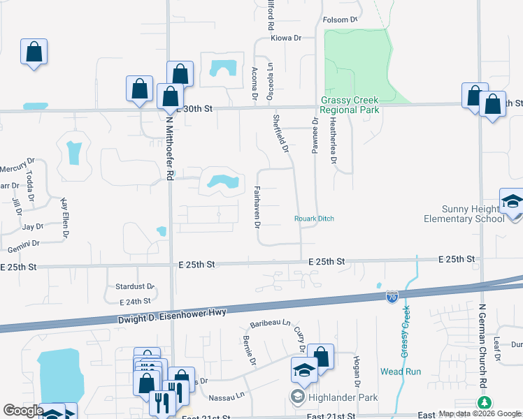 map of restaurants, bars, coffee shops, grocery stores, and more near 10319 Starhaven Circle in Indianapolis
