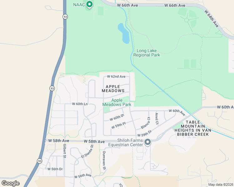 map of restaurants, bars, coffee shops, grocery stores, and more near 18947 West 61st Avenue in Golden