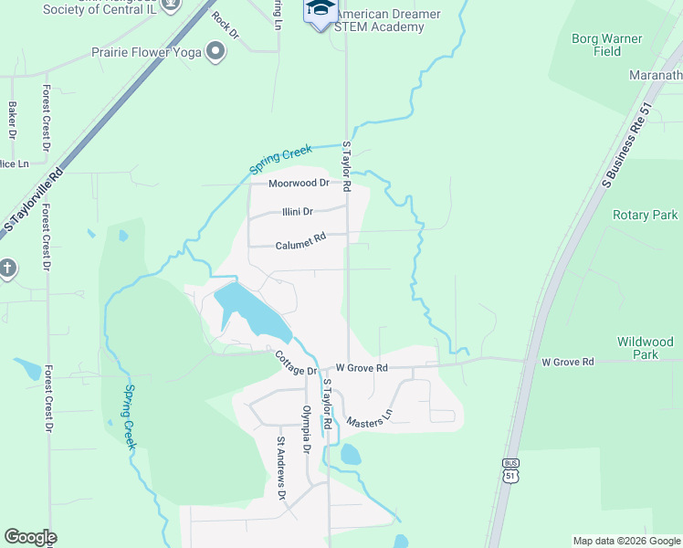 map of restaurants, bars, coffee shops, grocery stores, and more near 2622-2898 South Taylor Road in Decatur