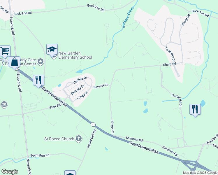 map of restaurants, bars, coffee shops, grocery stores, and more near 139 Sharp Road in Avondale