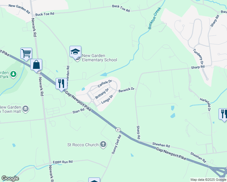 map of restaurants, bars, coffee shops, grocery stores, and more near 131 Longo Drive in Avondale