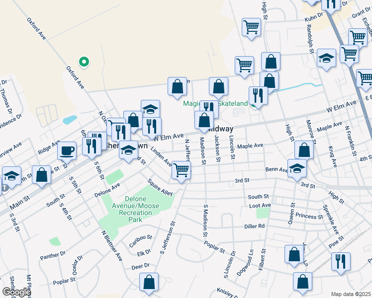 map of restaurants, bars, coffee shops, grocery stores, and more near 601 Maple Avenue in Hanover
