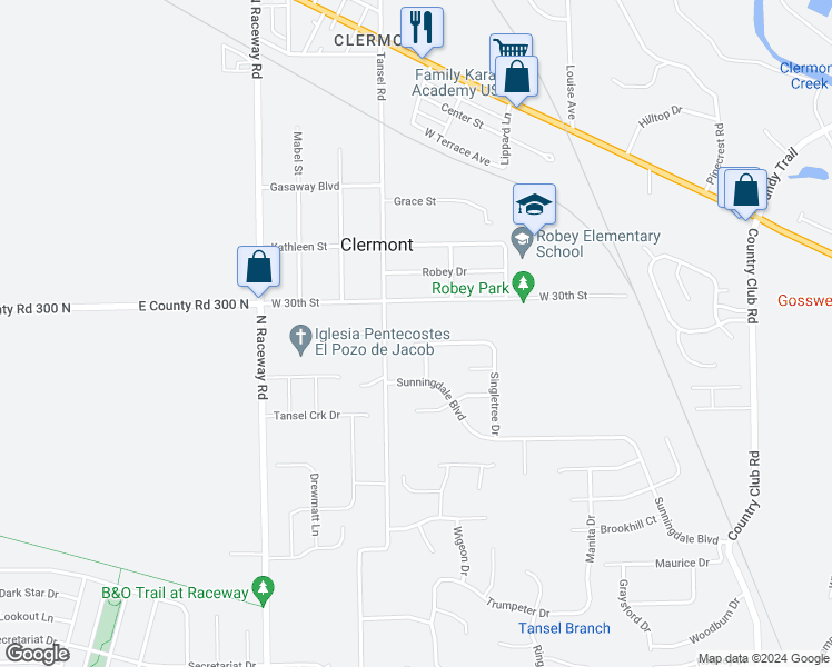 map of restaurants, bars, coffee shops, grocery stores, and more near 8950 Birkdale Circle in Indianapolis
