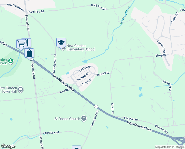 map of restaurants, bars, coffee shops, grocery stores, and more near 131 Longo Drive in Avondale