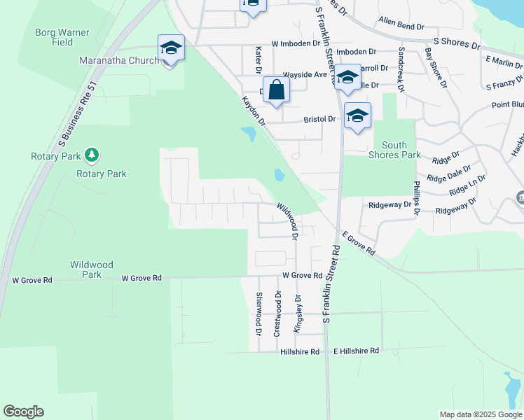 map of restaurants, bars, coffee shops, grocery stores, and more near 188 Fenway Drive in Decatur