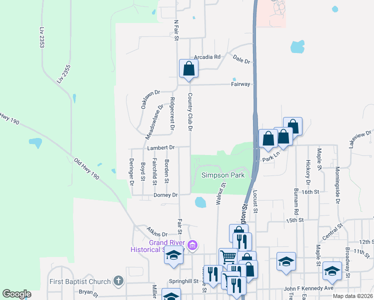 map of restaurants, bars, coffee shops, grocery stores, and more near 1859-1899 Country Club Drive in Chillicothe