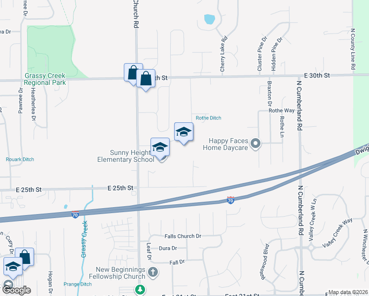 map of restaurants, bars, coffee shops, grocery stores, and more near 11300 Stony Brook Drive in Indianapolis