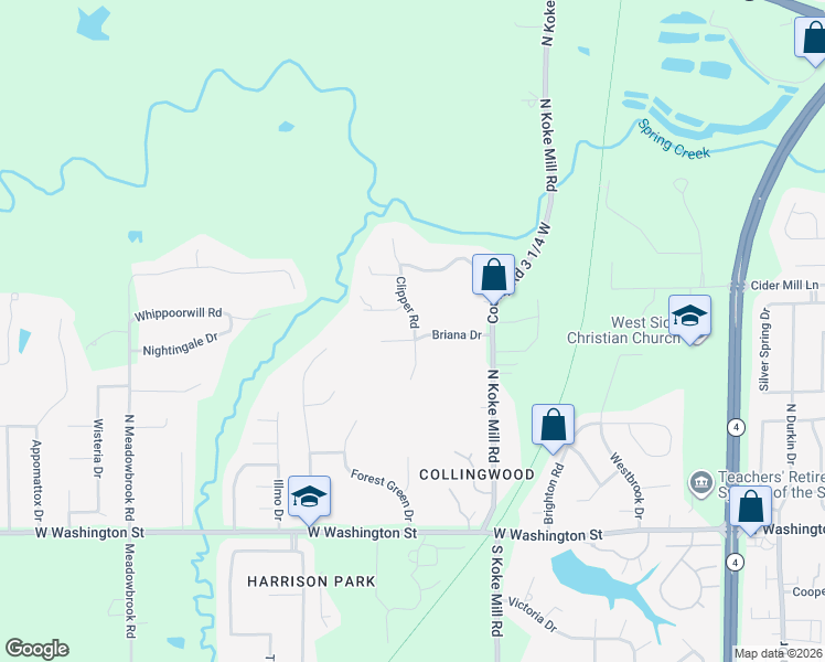 map of restaurants, bars, coffee shops, grocery stores, and more near 511 Clipper Road in Springfield