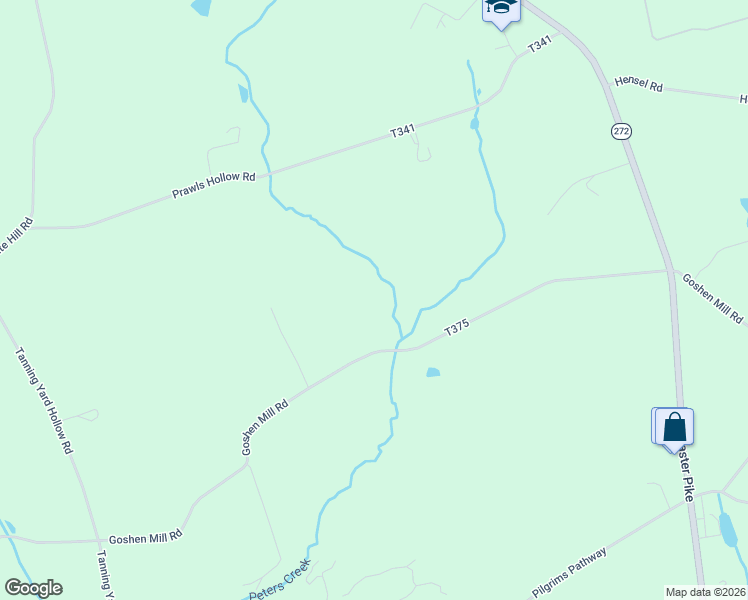 map of restaurants, bars, coffee shops, grocery stores, and more near 1093 Goshen Mill Road in Peach Bottom