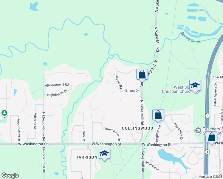 map of restaurants, bars, coffee shops, grocery stores, and more near 511 Clipper Road in Springfield