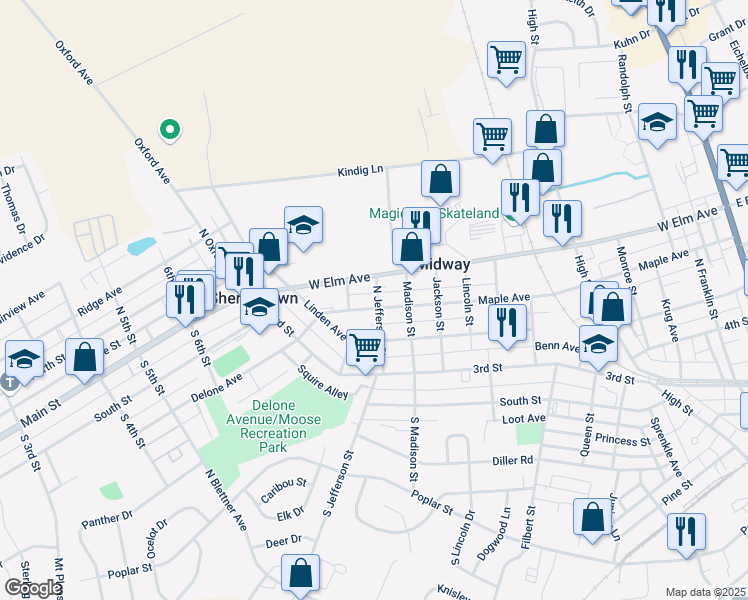 map of restaurants, bars, coffee shops, grocery stores, and more near 601 Maple Avenue in Hanover