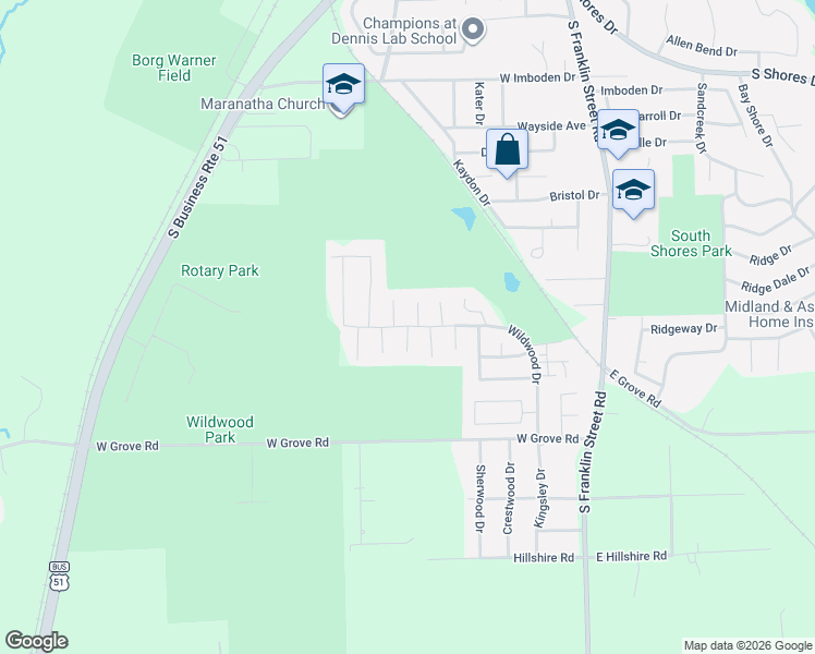 map of restaurants, bars, coffee shops, grocery stores, and more near 2701 Essex Place in Decatur