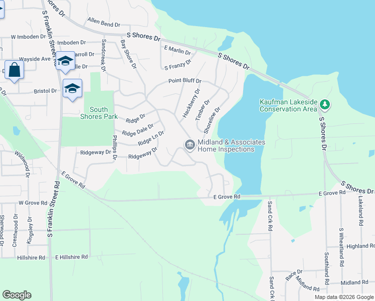 map of restaurants, bars, coffee shops, grocery stores, and more near 2630 South Forrest Green Drive in Decatur