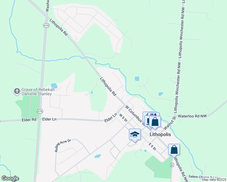 map of restaurants, bars, coffee shops, grocery stores, and more near in Lithopolis