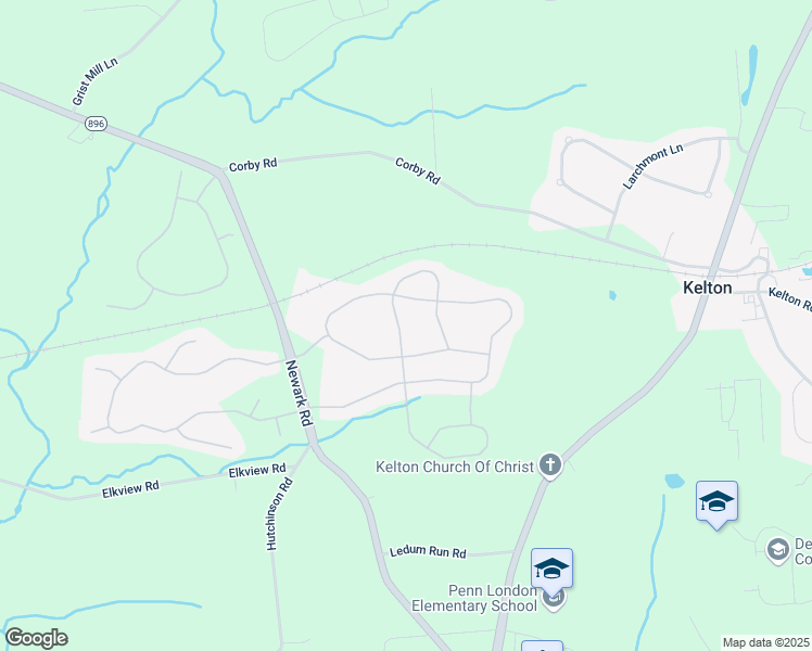 map of restaurants, bars, coffee shops, grocery stores, and more near 414 Hodgson Circle in West Grove