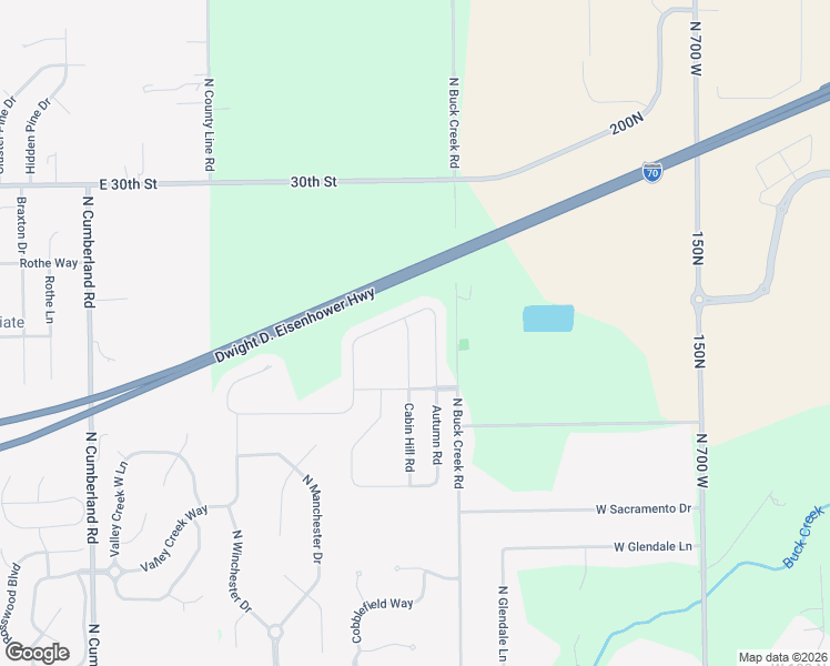map of restaurants, bars, coffee shops, grocery stores, and more near 2668 Cabin Hill Road in Greenfield