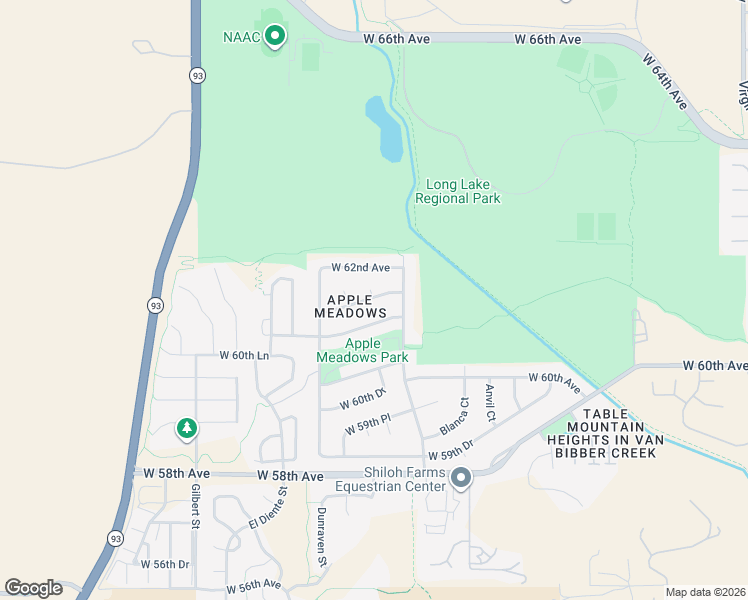 map of restaurants, bars, coffee shops, grocery stores, and more near 18947 West 61st Avenue in Golden