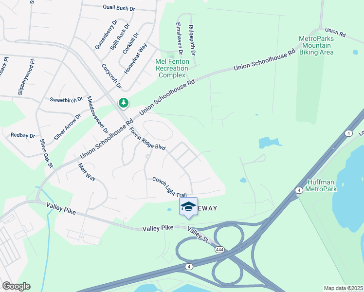 map of restaurants, bars, coffee shops, grocery stores, and more near 4434 Softwood Lane in Dayton