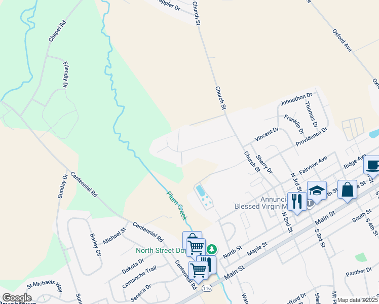 map of restaurants, bars, coffee shops, grocery stores, and more near 114 Conewago Drive in Hanover