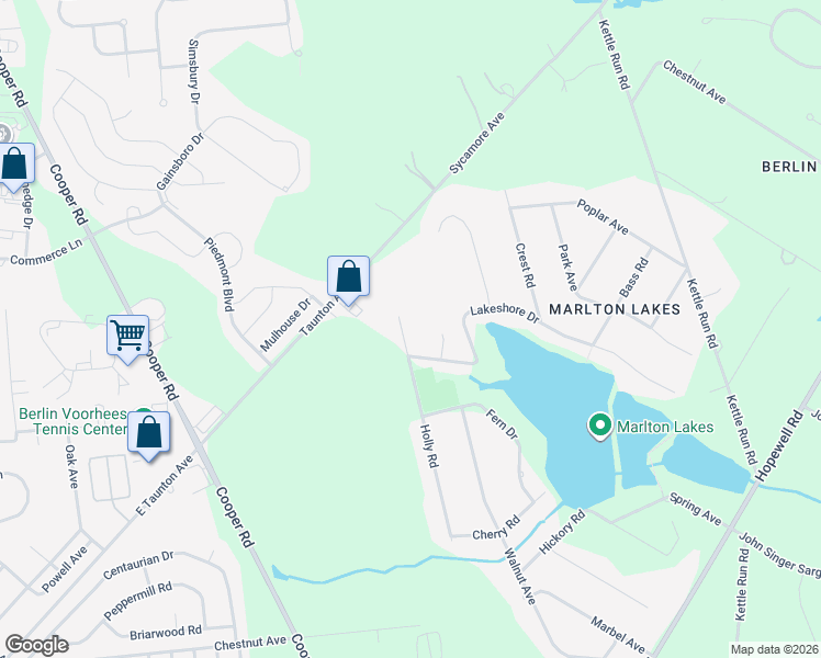 map of restaurants, bars, coffee shops, grocery stores, and more near 400 Holly Road in Evesham