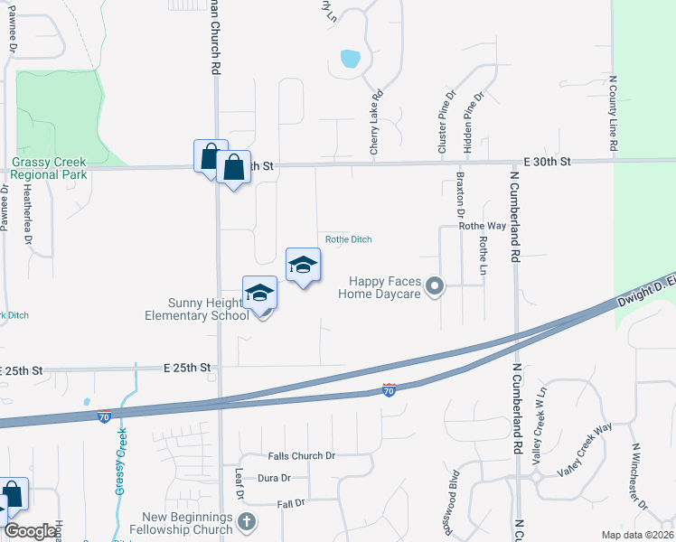 map of restaurants, bars, coffee shops, grocery stores, and more near 11300 Stony Brook Drive in Indianapolis