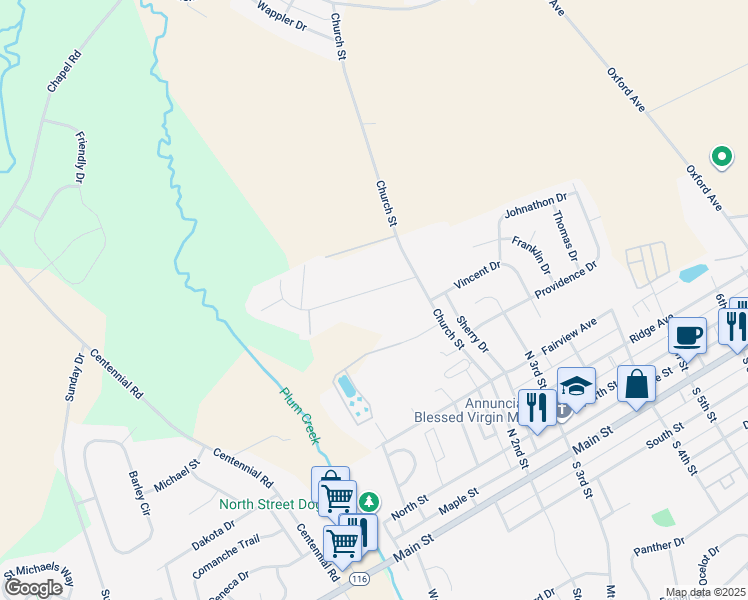 map of restaurants, bars, coffee shops, grocery stores, and more near 56 Conewago Drive in Hanover