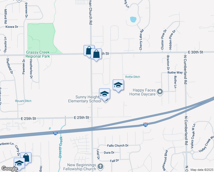 map of restaurants, bars, coffee shops, grocery stores, and more near 2708 Pointe Club Road in Indianapolis