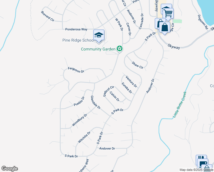 map of restaurants, bars, coffee shops, grocery stores, and more near 13711 Endicot Circle in Magalia